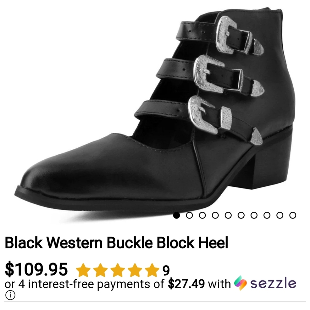 T.U.K. Black Western Buckle A9625L Vegan Heel Boots